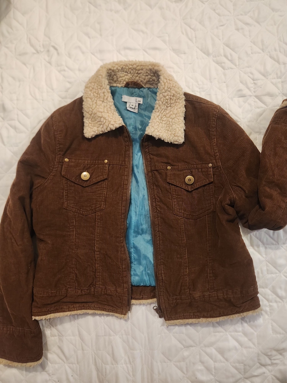 Brown Corduroy Sherpa-Lined Jacket